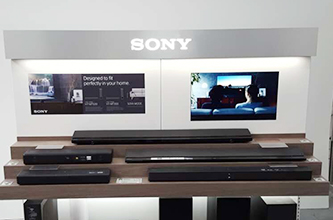 Sound bar floor-standing kiosk for Sony